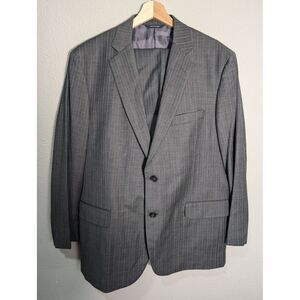 Brooks‎ Brothers Mens Wool 2-Button Suit Gray Pinstripe • 44 R